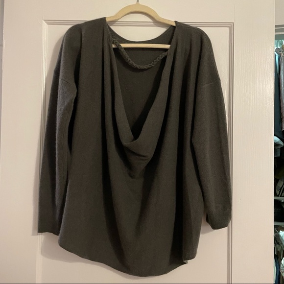 Anthro Reese Saturday Sunday Cashmere Low Back Sweater Tunic - Picture 4 of 11